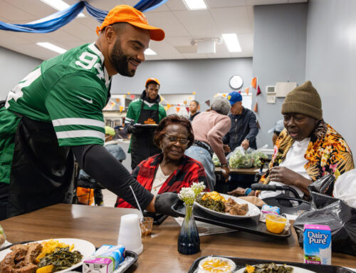 New York Jets Serve Lunch to 141 Older Adults at the Community Kitchen