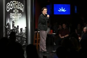 Marcello Hernandez on stage at Gotham Laughs 2025.