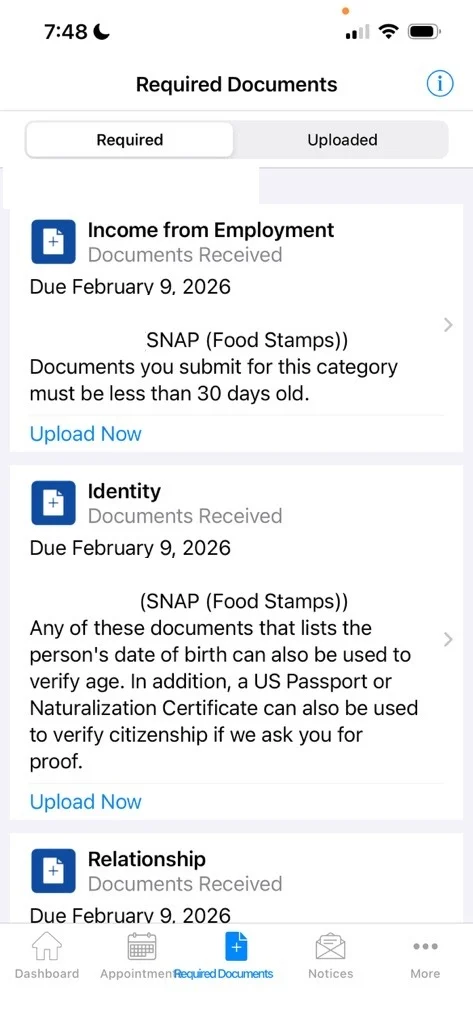 Uploading documents via the ACCESS HRA mobile app - Step 6