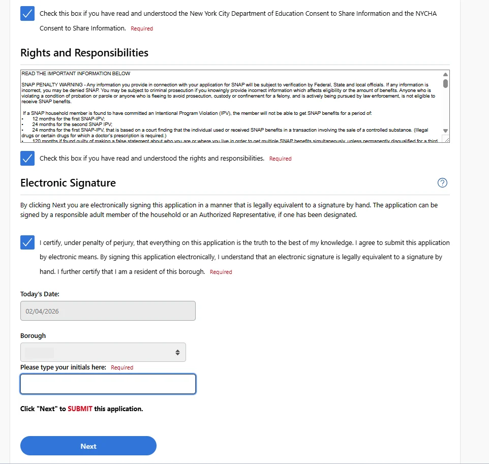 How to apply for SNAP benefits - Step 11