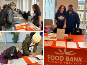 Malaika Walker tables at Pace University as part of Food Bank For NYC’s Emerging Leaders Advocacy Council.