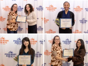 Graduates of the inaugural Emerging Leaders Advocacy Council receive diplomas during Food Bank For NYC’s graduation ceremony in Harlem.