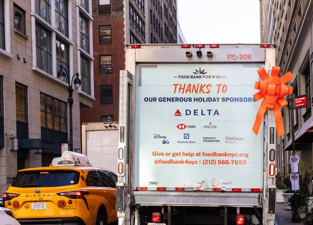 FoodBank-Holiday2Go-truck-sponsors FBNYC Holiday2Go Truck with Sponsor logos